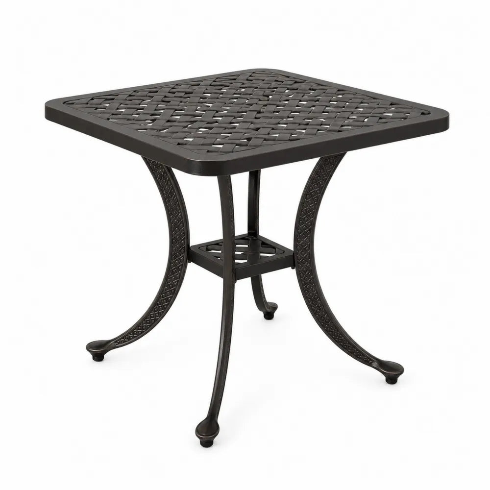 Table de jardin en métal anthracite 70x70 cm