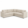 Canapé d'angle modulaire en tissu beige