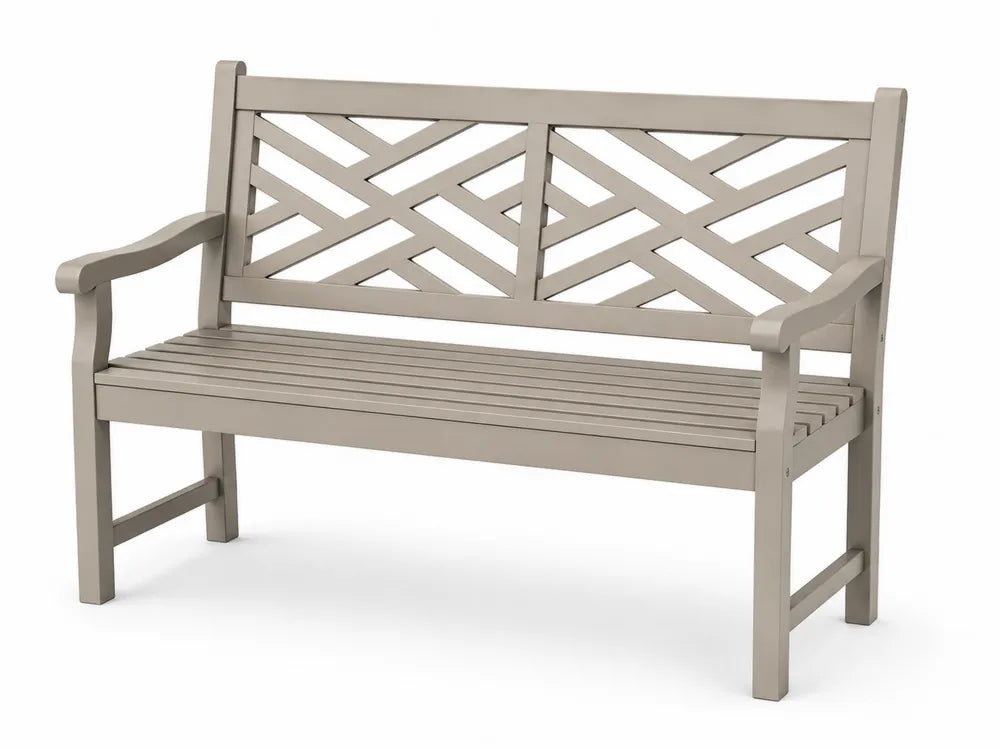 Banc d'extérieur en bois d'acacia beige 120 cm
