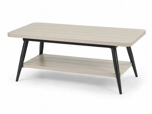 Table basse en aluminium beige et noir 120x60 cm