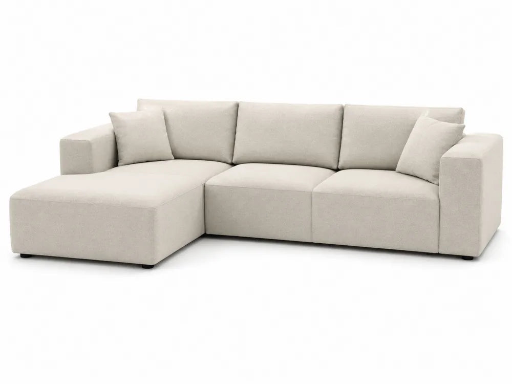 Canapé modulable en tissu polyester beige 210x150x85 cm