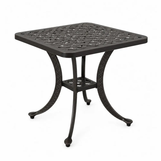 Table de jardin en métal anthracite 70x70 cm