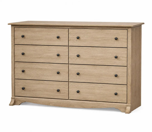 Commode en bois avec 8 tiroirs en chêne mélaminé 120x40x90cm